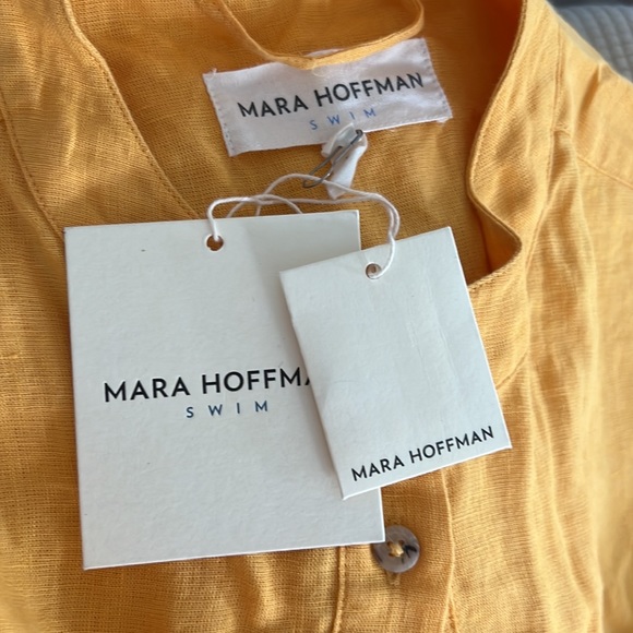 NWT Mara Hoffman Lowri Linen Romper in Tumeric - Picture 6 of 6